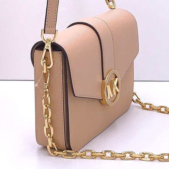 MICHAEL KORS CARMEN MEDIUM CONVERTIBLE SHOULDER BAG BUFF COLOR - Picture 6 of 16